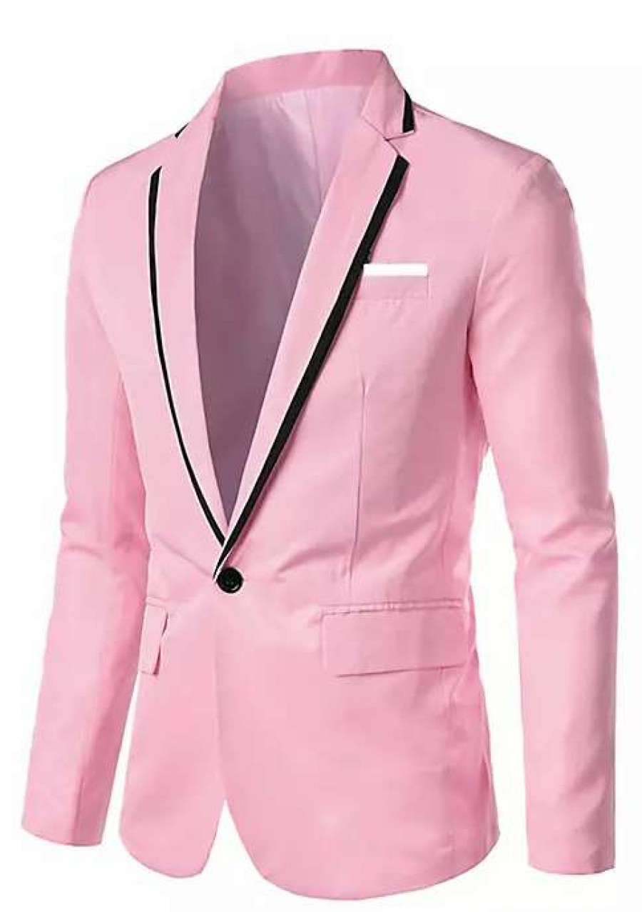 Men * | Cheap Lars Amadeus Men'S Business Slim Fit Blazer Single Breasted One Button Prom Suit Sports Coat