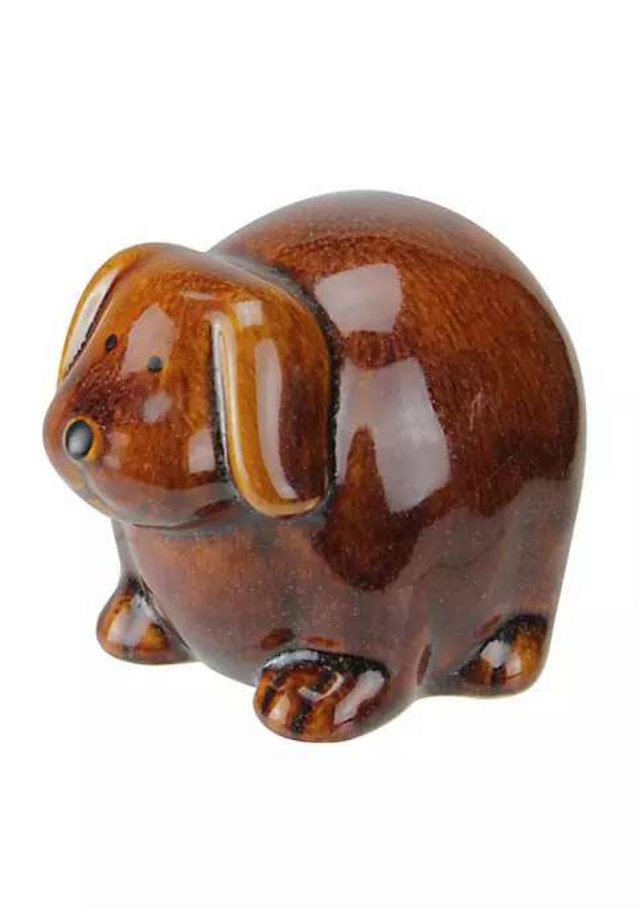 Home * | Cheapest Roman 3.5 Pudgy Pals Floppy Eared Dark Porcelain Doggy Table Top And Garden Figure Brown