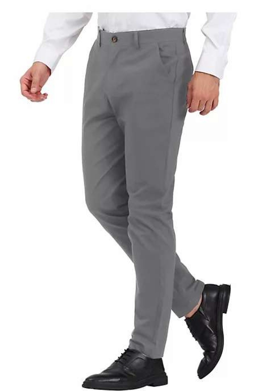 Men * | Hot Sale Lars Amadeus Men'S Office Pants Slim Fit Solid Color Dress Trousers