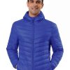 Men * | Flash Sale Lars Amadeus Men'S Winter Coats Lightweight Solid Color Full-Zip Hooded Puffer Down Jacket