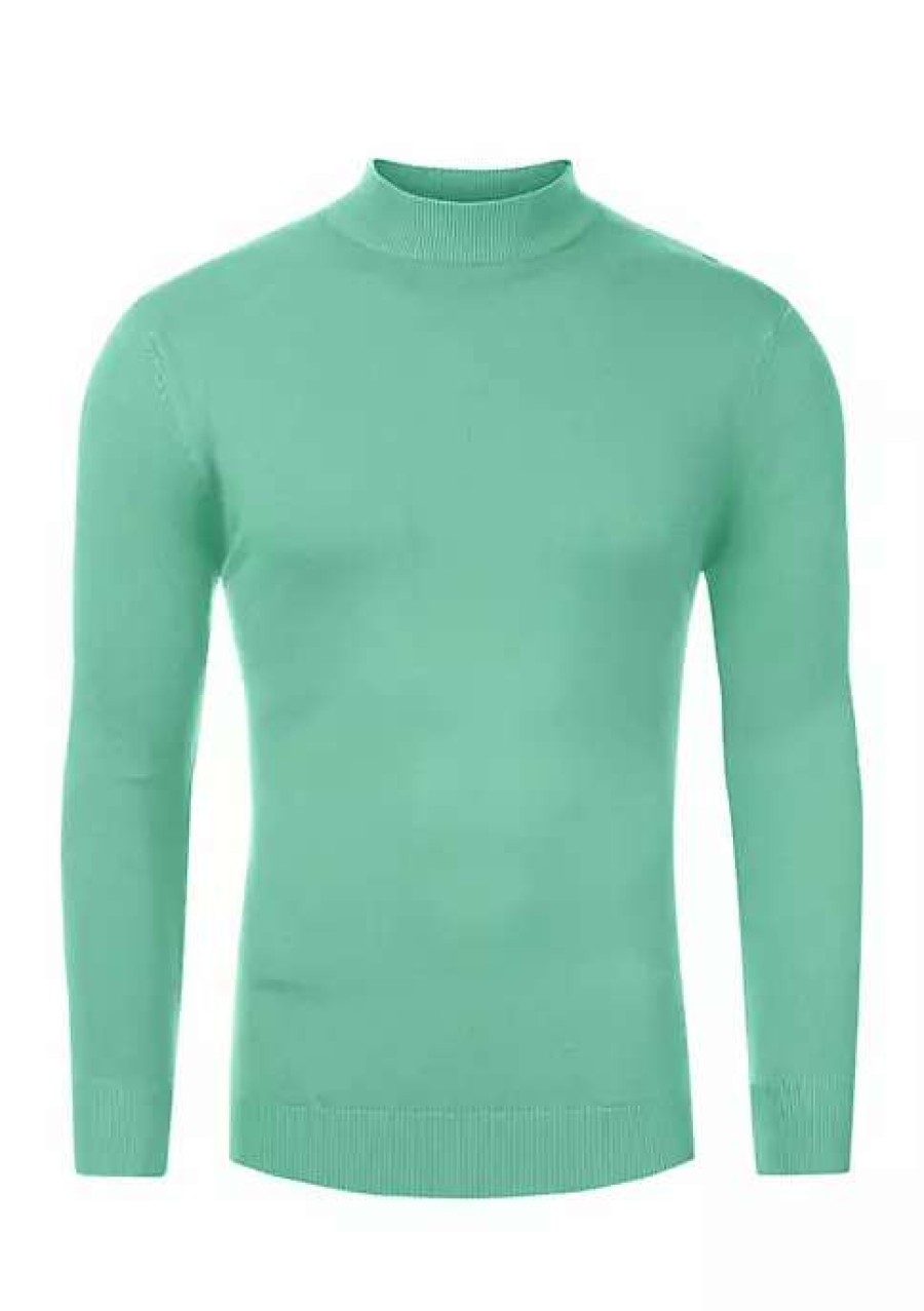 Men * | Outlet Lars Amadeus Men'S Mock Neck Sweater Solid Color Classic Long Sleeves Knit Pullover