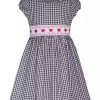 Kids * | Best Pirce Bonnie Jean Girls 4-6X Smocked Valentine'S Day Dress Black/White