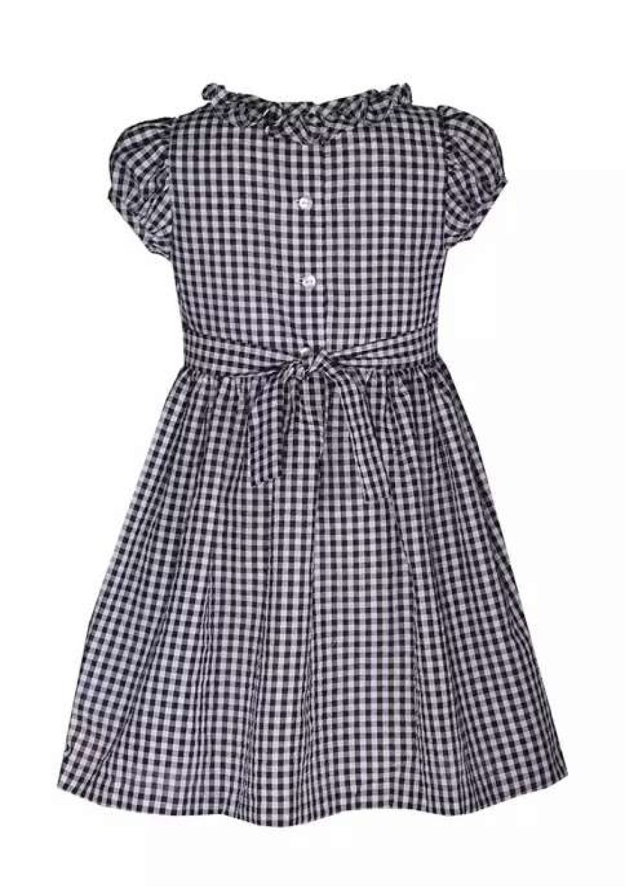 Kids * | Best Pirce Bonnie Jean Girls 4-6X Smocked Valentine'S Day Dress Black/White