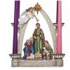 Home * | Hot Sale Roman 10.25" Christmas Advent Arch With Holy Family With Candle Holders White