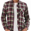 Men * | Cheap Lars Amadeus Men'S Plaid Shirts Long Sleeves Button Down Western Casual Checked Shirt