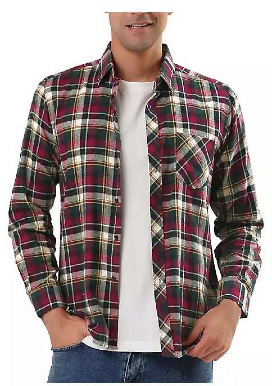 Men * | Cheap Lars Amadeus Men'S Plaid Shirts Long Sleeves Button Down Western Casual Checked Shirt