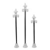 Home * | Deals Roman Set Of 3 Led Lighted Victorian-Style Christmas Village Lamp Post Figures Black