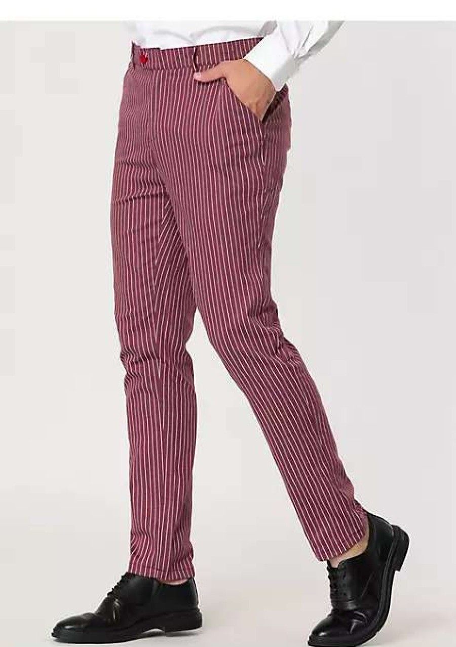 Men * | Hot Sale Lars Amadeus Men'S Stripe Dress Pants Slim Fit Formal Business Prom Trousers