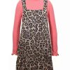 Kids * | Buy Bonnie Jean Girls 7-16 Long Sleeve Leopard Jumper Brown