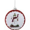 Home * | Flash Sale Roman 4 And Red Snowman On Sled Christmas Ornament White