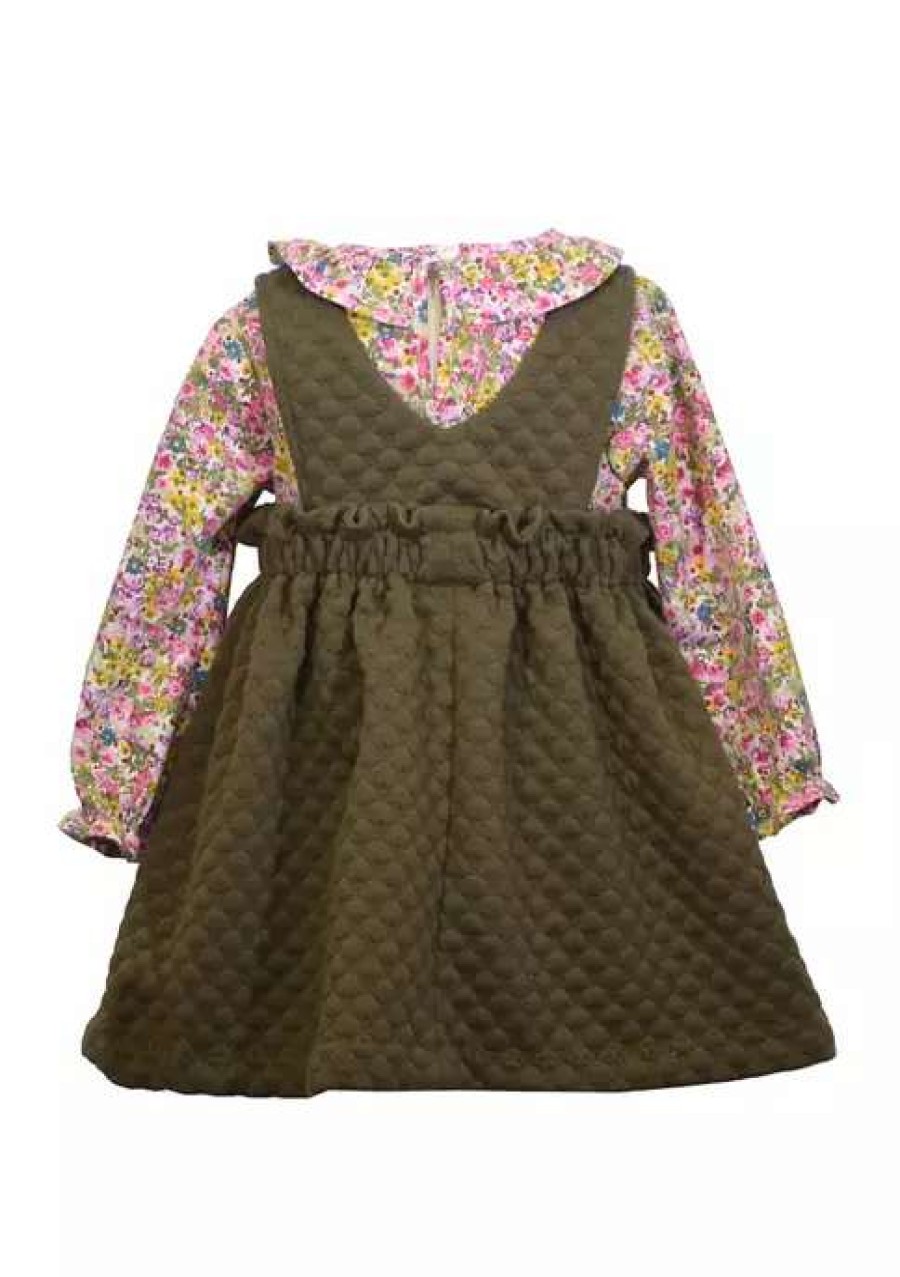 Kids * | Discount Bonnie Jean Toddler Girls Button Front Jumper Green