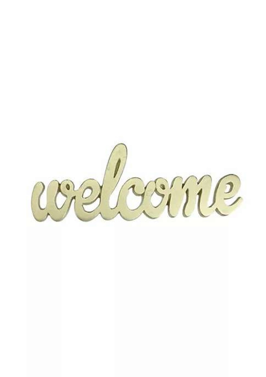 Home * | Best Reviews Of Roman 9 Elegant Indoor Shimmering Tone Cursive "Welcome" Cut-Out Decoration Gold