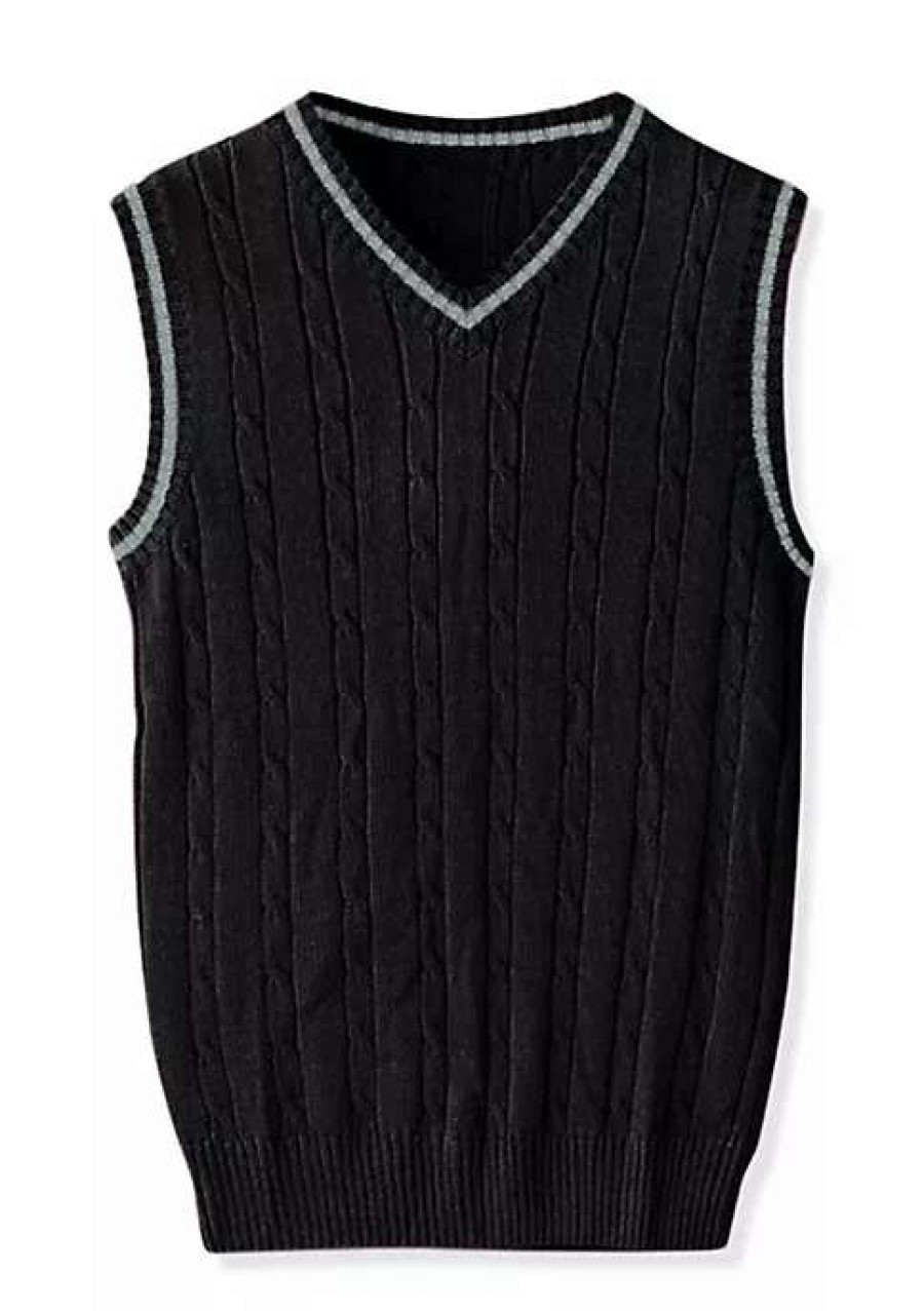 Men * | Best Reviews Of Lars Amadeus Men'S Classic Knitted Sleeveless V-Neck Pullover Sweater Vest