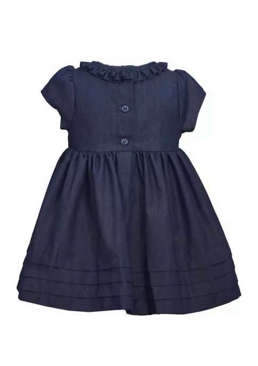 Kids * | Coupon Bonnie Jean Baby Girls Short Sleeve Dress Denim