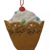 Home * | Cheap Roman 4 Sweet Memories White Cupcake With Cherry On Top Christmas Ornament Multi