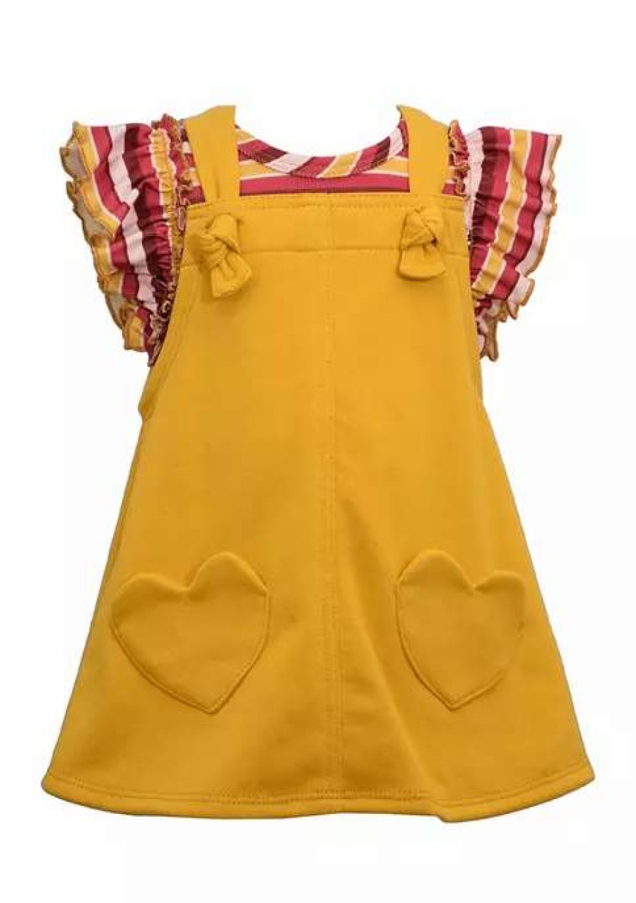 Kids * | Best Pirce Bonnie Jean Toddler Girls Flutter Sleeve Jumper Mustard