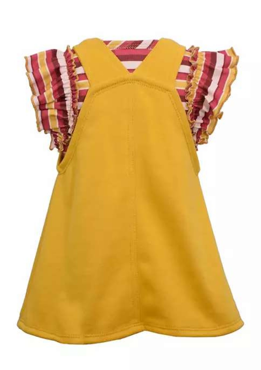 Kids * | Best Pirce Bonnie Jean Toddler Girls Flutter Sleeve Jumper Mustard