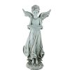 Home * | Coupon Roman 17.75 Joseph'S Studio Inspirational Angel Decorative Outdoor Bird Feeder Garden Statue Gray