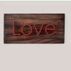 Home * | Best Deal Roman 9.5 Rustic Chic "Love" Hammered Nail Adorned Wooden Plaque Decoration Brown