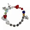 Jewelry * | Wholesale Roman 7.5 And Silver 'I Love Mom' Glass Beaded Bracelet Red