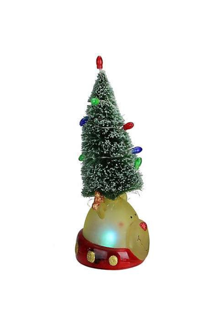 Home * | Cheapest Roman 9.5 Led Lighted Green Tree With Smiling Bear Head Figure Multi