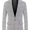 Men * | Wholesale Lars Amadeus Men'S Plaid Dress Blazer One Button Checked Suit Jacket Sports Coat