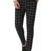 Men * | Budget Lars Amadeus Men'S Dress Plaid Slim Fit Flat Front Business Pants