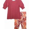 Kids * | Best Reviews Of Bonnie Jean Toddler Girls Puff Sleeve Sweater And Floral Leggings Set Rose