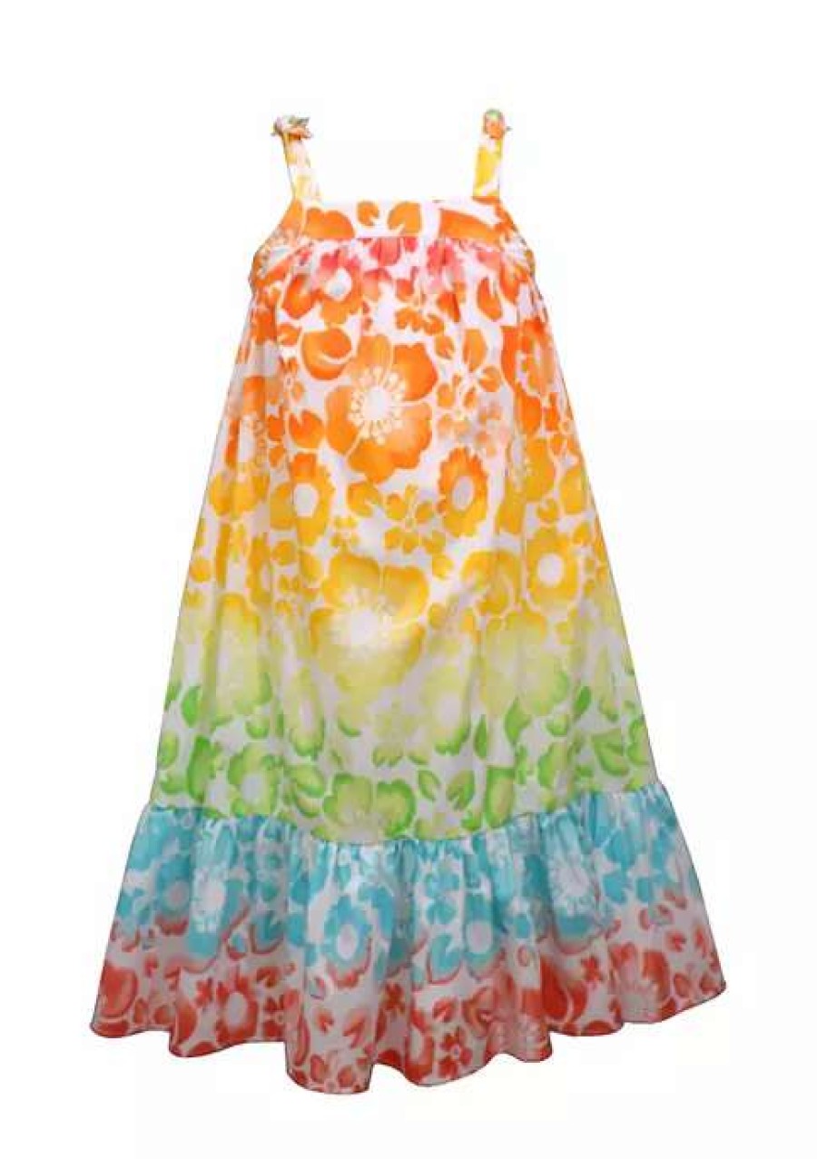 Kids * | New Bonnie Jean Girls 7-16 Tropical Floral Print Shift Dress Multicolored