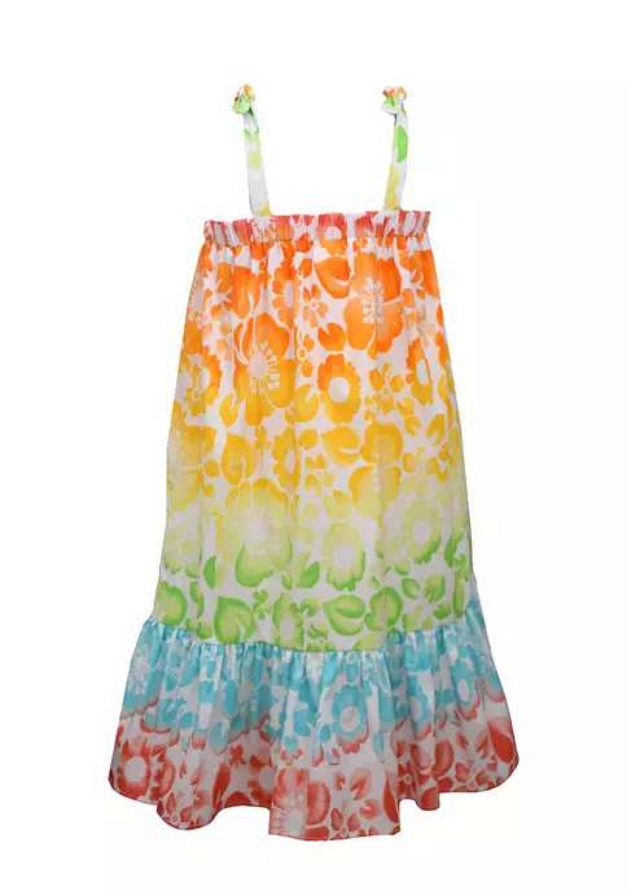 Kids * | New Bonnie Jean Girls 7-16 Tropical Floral Print Shift Dress Multicolored