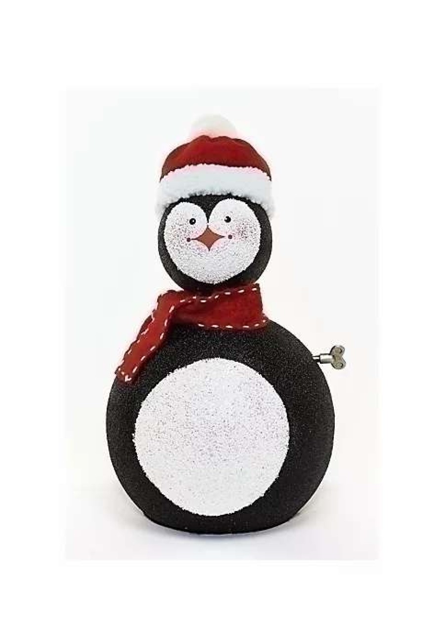 Home * | Best Pirce Roman 14 And Black Musical Penguin Christmas Figurine White