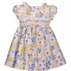 Kids * | Coupon Bonnie Jean Baby Girls Short Sleeve Floral Bee Smocked Dress Yellow