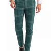 Men * | Best Pirce Lars Amadeus Men'S Dress Plaid Slim Fit Flat Front Business Prom Checked Trousers