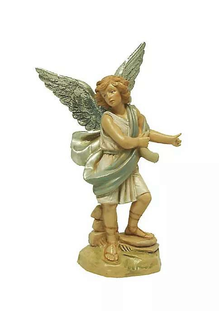 Home * | Buy Roman 5.75 And Cream White Hand Painted Raphael Angel Nativity Figurine Blue