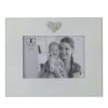 Home * | Hot Sale Roman 4 X 6 White Wood Picture Frame With Faux Diamond Heart Silver