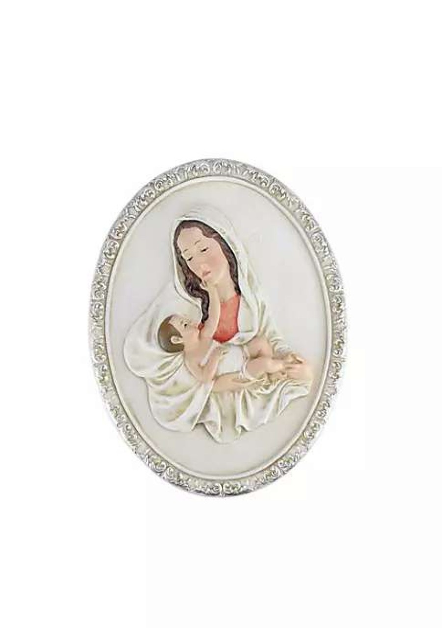 Home * | Best Sale Roman 9.75 Joseph'S Studio Mary And A Child'S Touch Religious Wall Plaque Decoration Brown