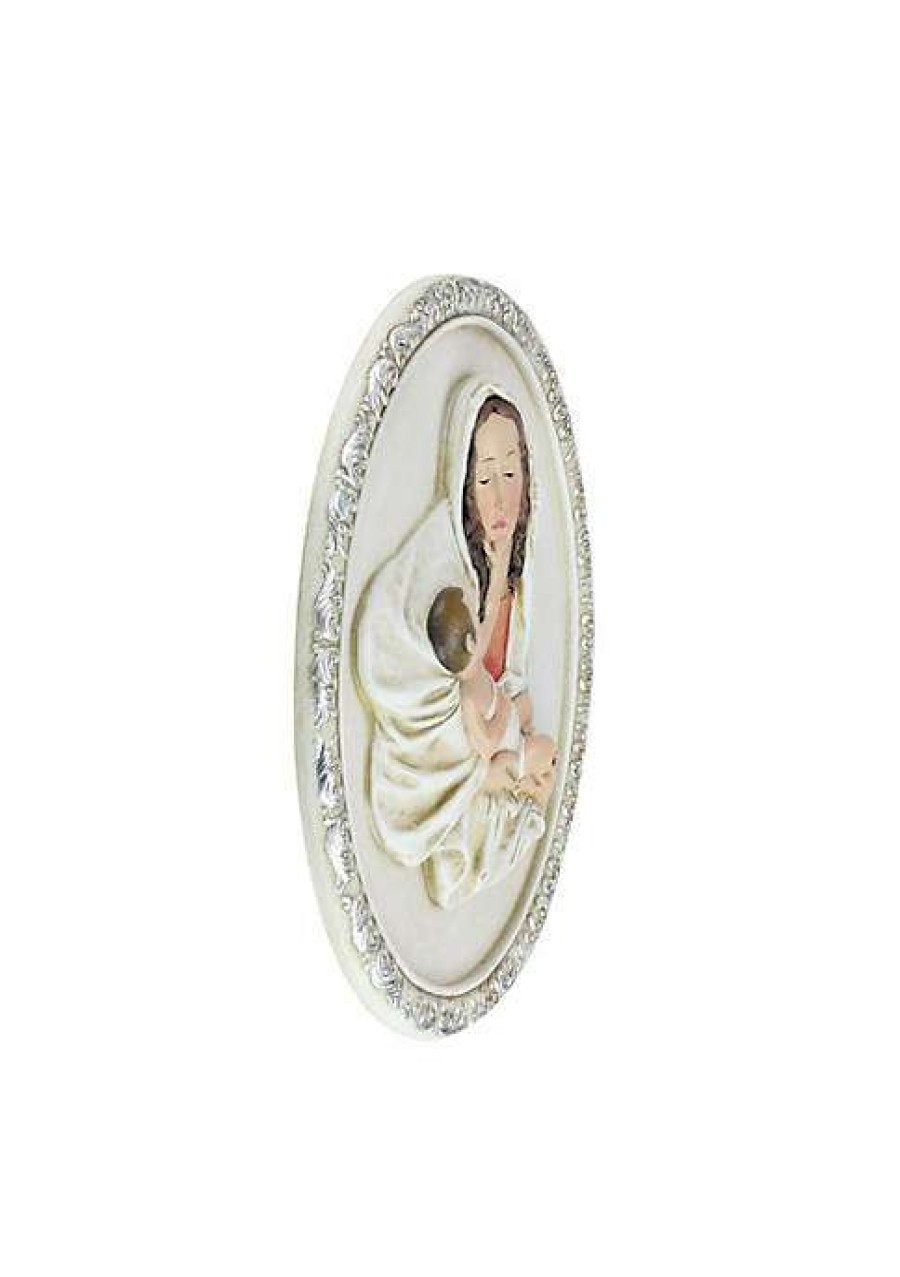 Home * | Best Sale Roman 9.75 Joseph'S Studio Mary And A Child'S Touch Religious Wall Plaque Decoration Brown