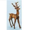 Home * | Brand New Roman 11.75 Faux Wooden Finish Standing Deer Christmas Table Top Figure Brown