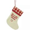 Home * | Cheapest Roman 6.5 Tan And Red Embroidered Heart Stocking With Gingham Cuff Christmas Ornament Brown