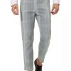 Men * | Brand New Lars Amadeus Men'S Business Plaid Printed Slim Fit Flat Front Checked Dress Pants