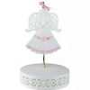 Home * | New Roman Pink Ribbon Porcelain Angel Ornament With Hanger And Base #46721G White