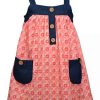 Kids * | Best Pirce Bonnie Jean Girls 4-6X To Denim Trim Dress Coral