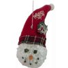 Home * | Best Sale Roman 5 And White Twas The Night Snowman Head With Plaid Hat Christmas Ornament Red