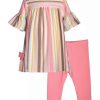 Kids * | Hot Sale Bonnie Jean Girls 4-6X 3/4 Sleeve Striped Top And Leggings Set Multi