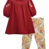 Kids * | Best Reviews Of Bonnie Jean Toddler Girls Floral Set Wine