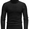 Men * | Top 10 Lars Amadeus Men'S Turtleneck Sweaters Winter Ribbed Cable Slim Fit Knit Pullover Sweater