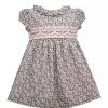 Kids * | Cheap Bonnie Jean Toddler Girls Puff Sleeve Ruffle Neck Floral Poplin Dress Grey