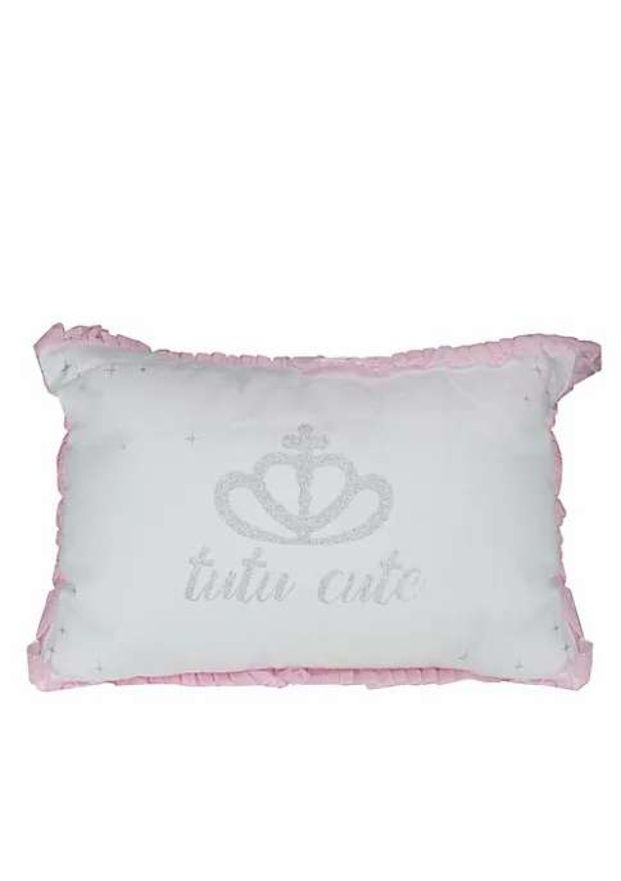 Home * | Promo Roman 17.5 Ballerina Pink Glittered Tutu Cute Rectangular Throw Pillow White