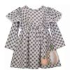 Kids * | New Bonnie Jean Toddler Girls Long Sleeve Gingham Ruffle Dress With Pumpkin Applique Grey