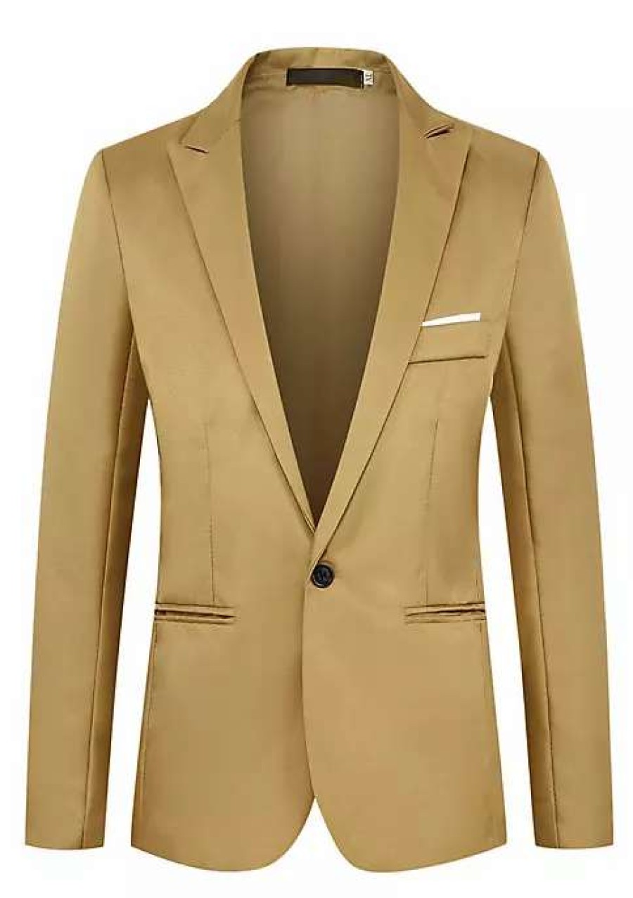 Men * | Outlet Lars Amadeus Men'S Formal Slim Fit Blazer Single Breasted One Button Dress Suit Sports Coat